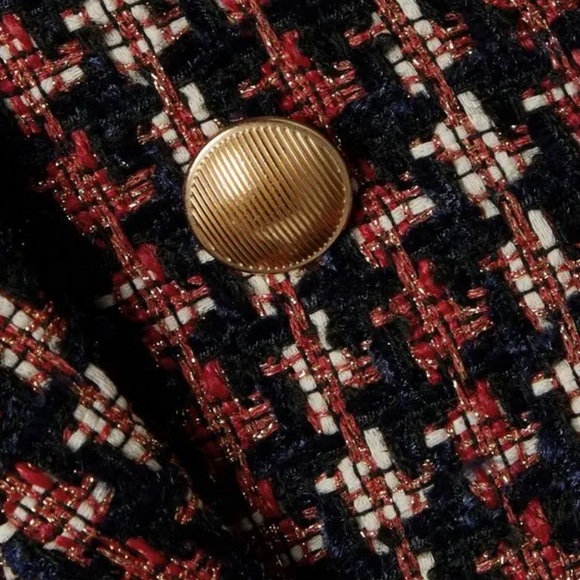 L'Agence Kenzie Double Breasted Metallic Tweed Blazer - Picture 4 of 8